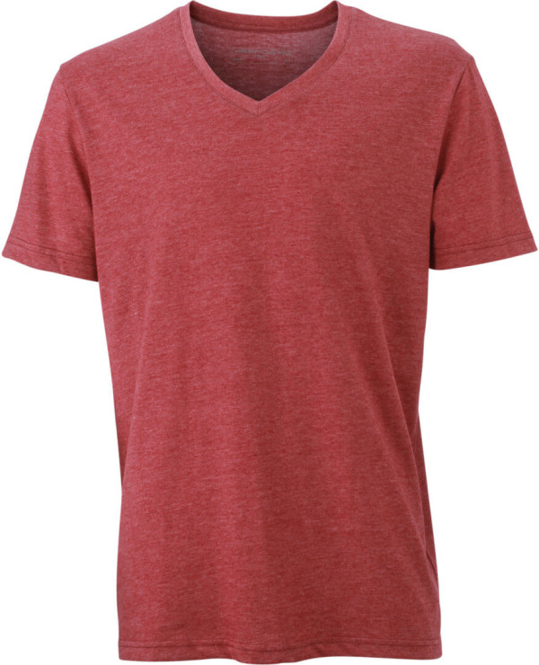Herren V-Neck Heather T-Shirt