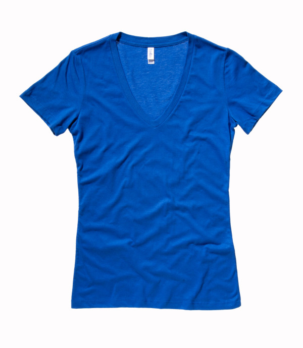 Damen Jersey Deep V-Neck T-Shirt