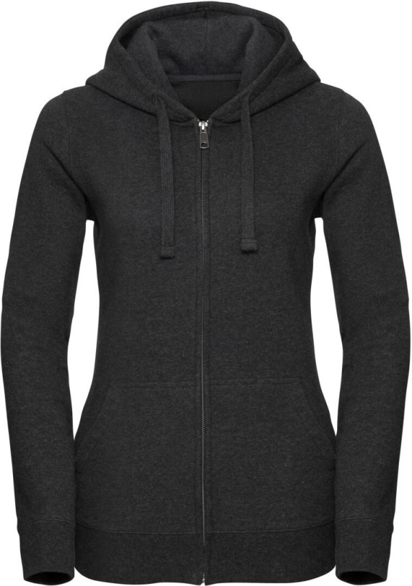 Damen Melange Kapuzen Sweatjacke