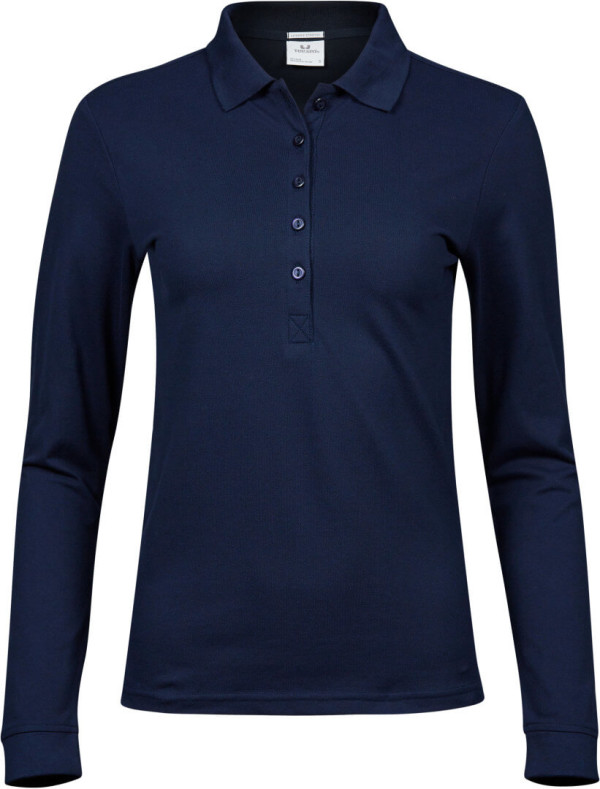 Damen Heavy Luxus Piqué Stretch Polo langarm