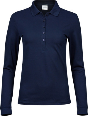 Damen Heavy Luxus Piqué Stretch Polo langarm - Reklamnepredmety