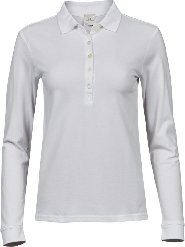 Damen Heavy Luxus Piqué Stretch Polo langarm