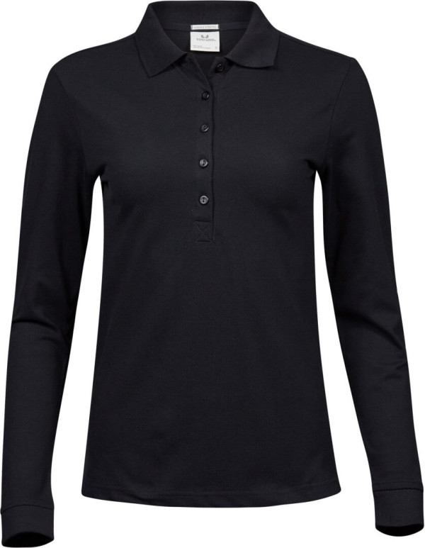 Damen Heavy Luxus Piqué Stretch Polo langarm