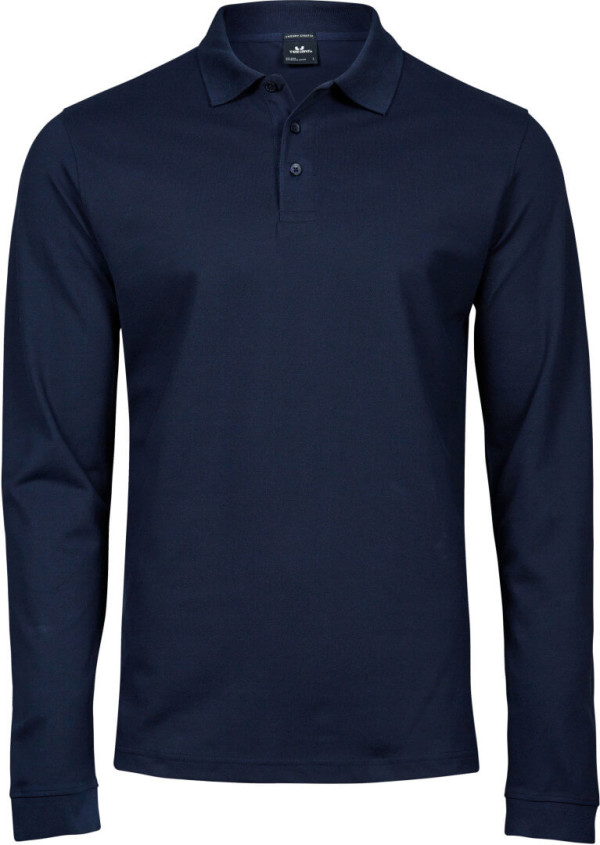 Herren Heavy Luxus Stretch Piqué Polo langarm