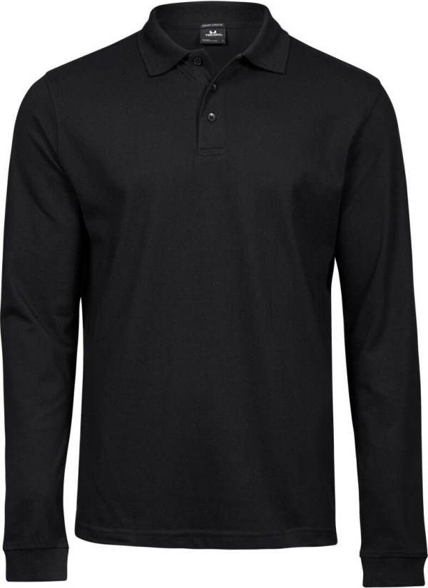 Herren Heavy Luxus Stretch Piqué Polo langarm