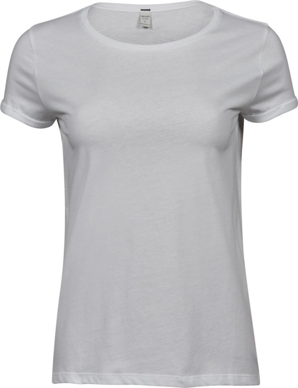Damen T-Shirt mit Umschlag am Arm