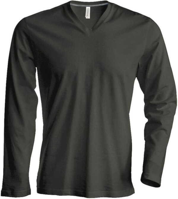 Herren V-Neck T-Shirt langarm