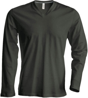Herren V-Neck T-Shirt langarm - Reklamnepredmety
