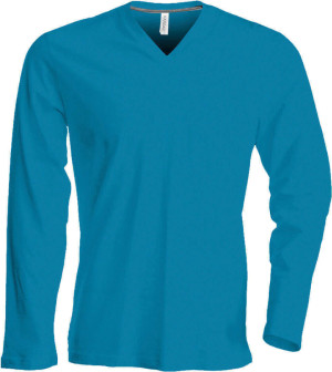 Herren V-Neck T-Shirt langarm - Reklamnepredmety