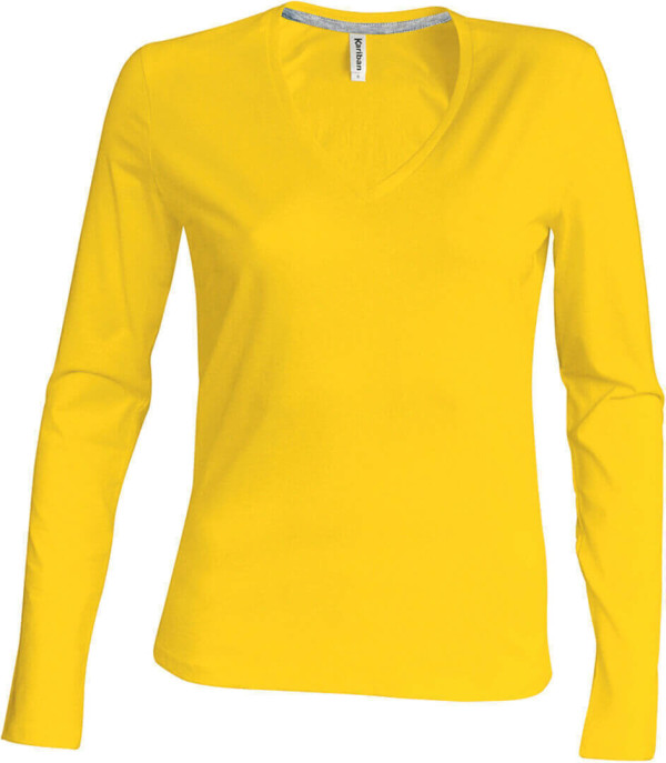 Damen V-Neck T-Shirt langarm