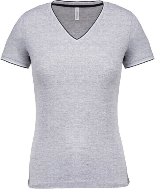 Damen Piqué V-Neck T-Shirt