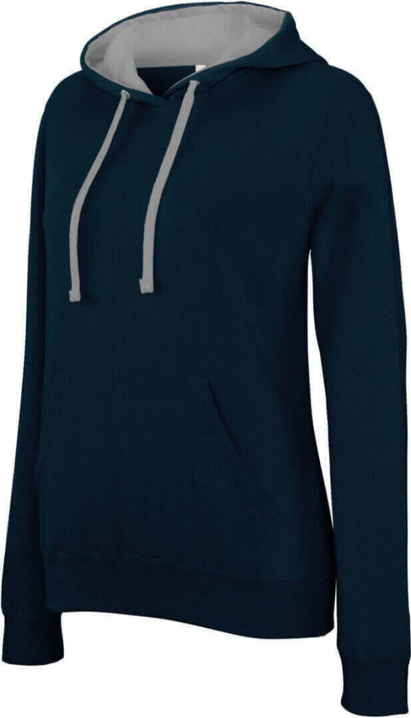 Damen Kontrast Kapuzen Sweater
