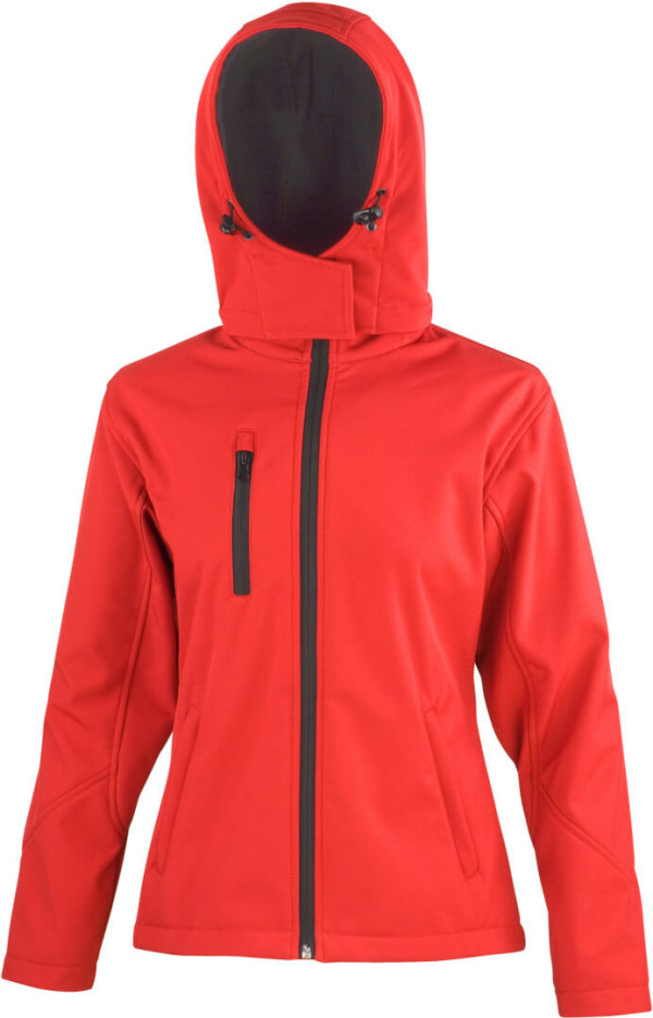 Damen 3-Lagen Softshell Kapuzen Jacke