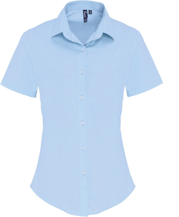 Popeline Stretch Bluse kurzarm