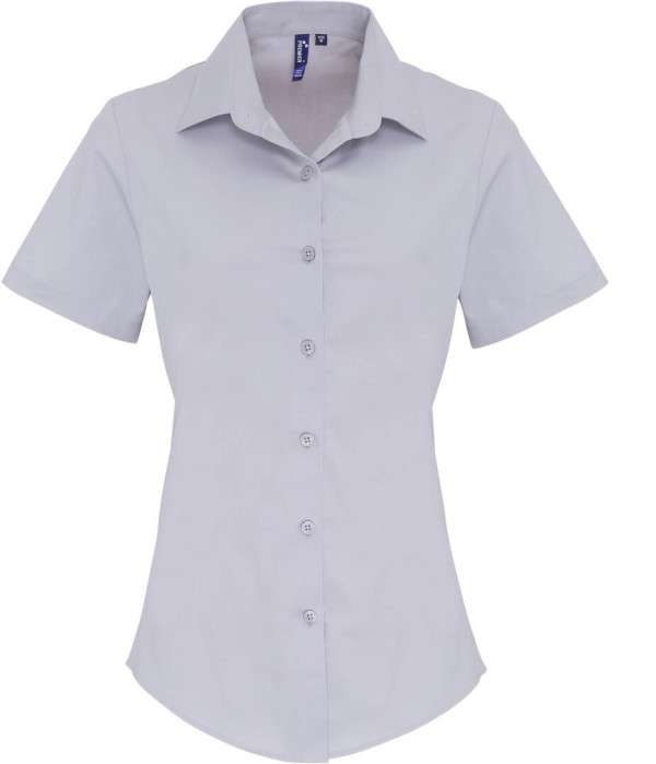 Popeline Stretch Bluse kurzarm