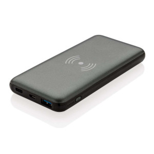 10.000 mAh FastCharging 10W Wireless Powerbank mit PD, grau - Reklamnepredmety