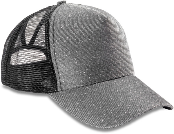 5 Panel Mesh Glitzer Kappe "New York"