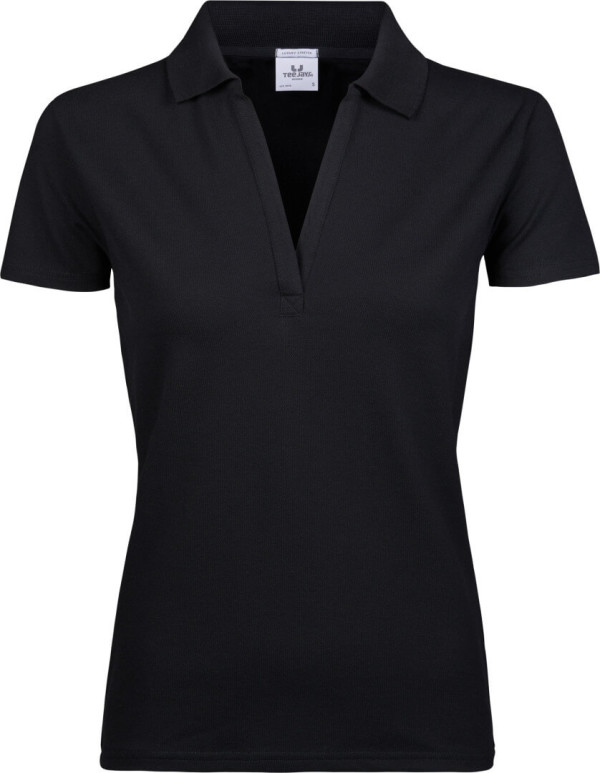 Damen Luxury Stretch V-Neck Polo