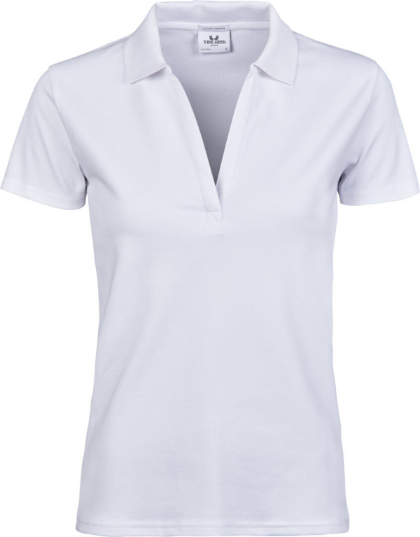 Damen Luxury Stretch V-Neck Polo