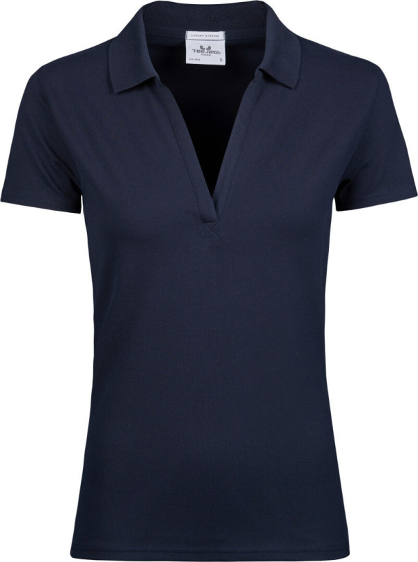 Damen Luxury Stretch V-Neck Polo