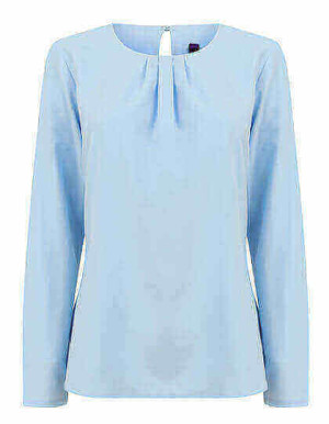 Ladies Pleat Front Long Sleeved Blouse - Reklamnepredmety