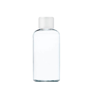 Transparente Flasche mit einem weißen Verschluss von 80 ml - Reklamnepredmety