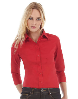 Popelin Bluse mit 3/4 Ärmeln - SW520 - Reklamnepredmety